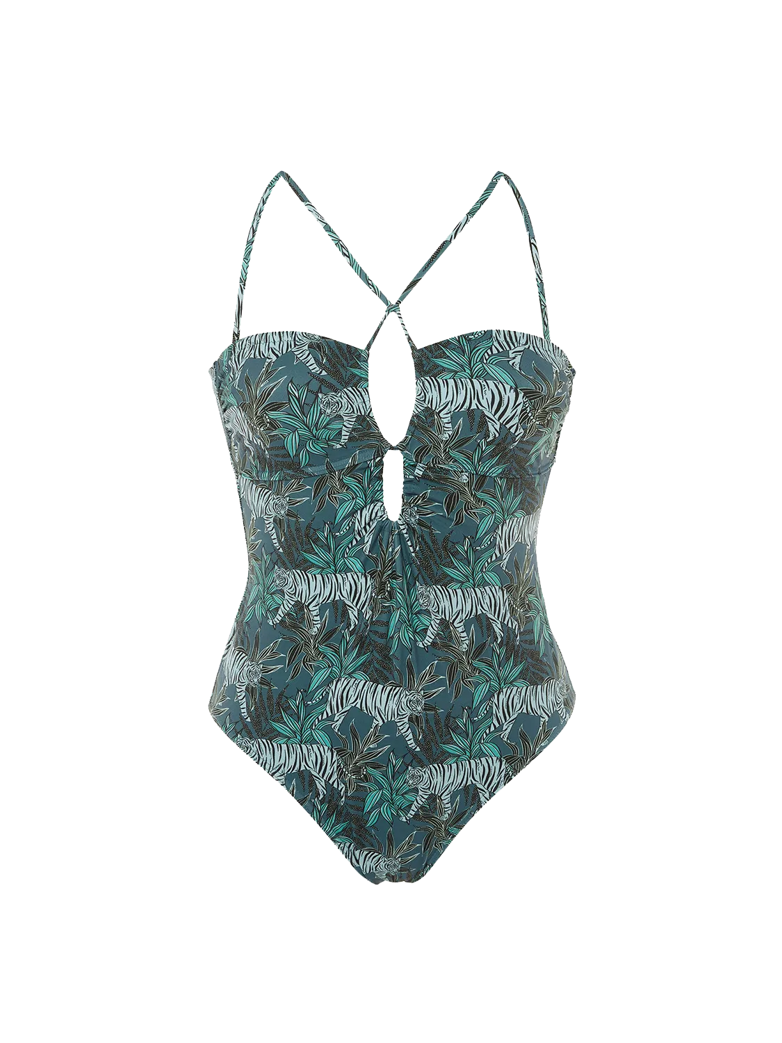 Agathe Wireless One-Piece - Jungle Night Print