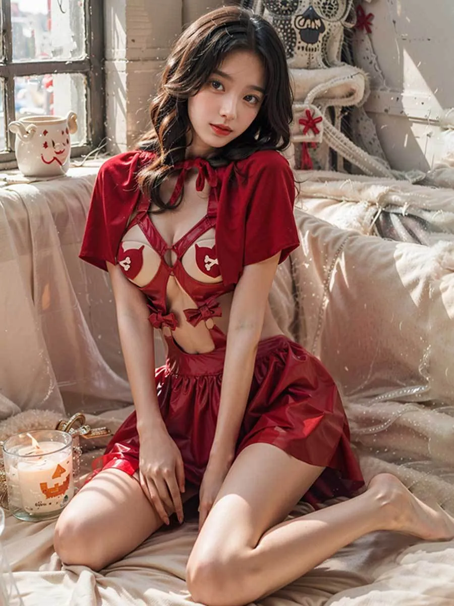 Anime Red Hood Cupless Cosplay Lingerie