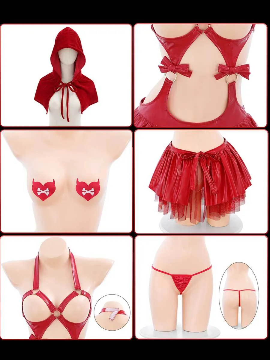 Anime Red Hood Cupless Cosplay Lingerie