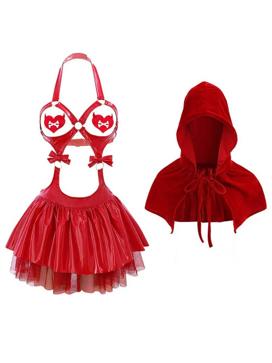 Anime Red Hood Cupless Cosplay Lingerie