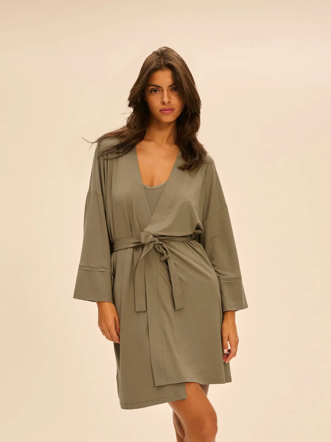 Aurore Kimono - Clay Green