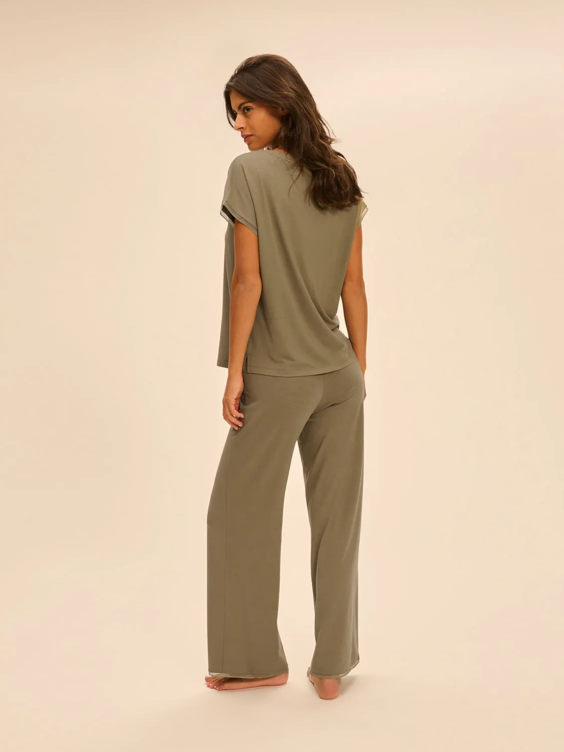 Aurore Short Sleeve Top - Clay Green