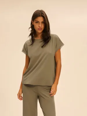 Aurore Short Sleeve Top - Clay Green