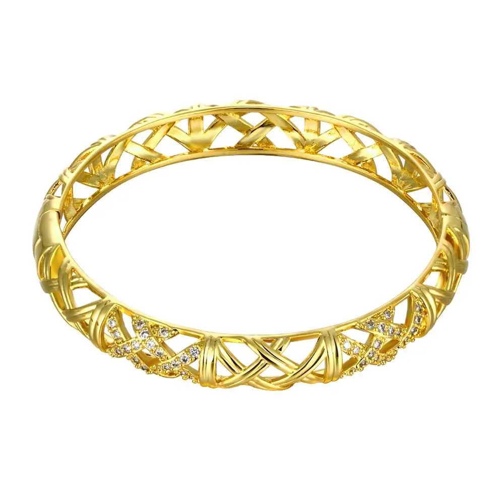 Best Gift 18K Gold Plating bangles Small winding women pulseras joias HBZ 11 ELY