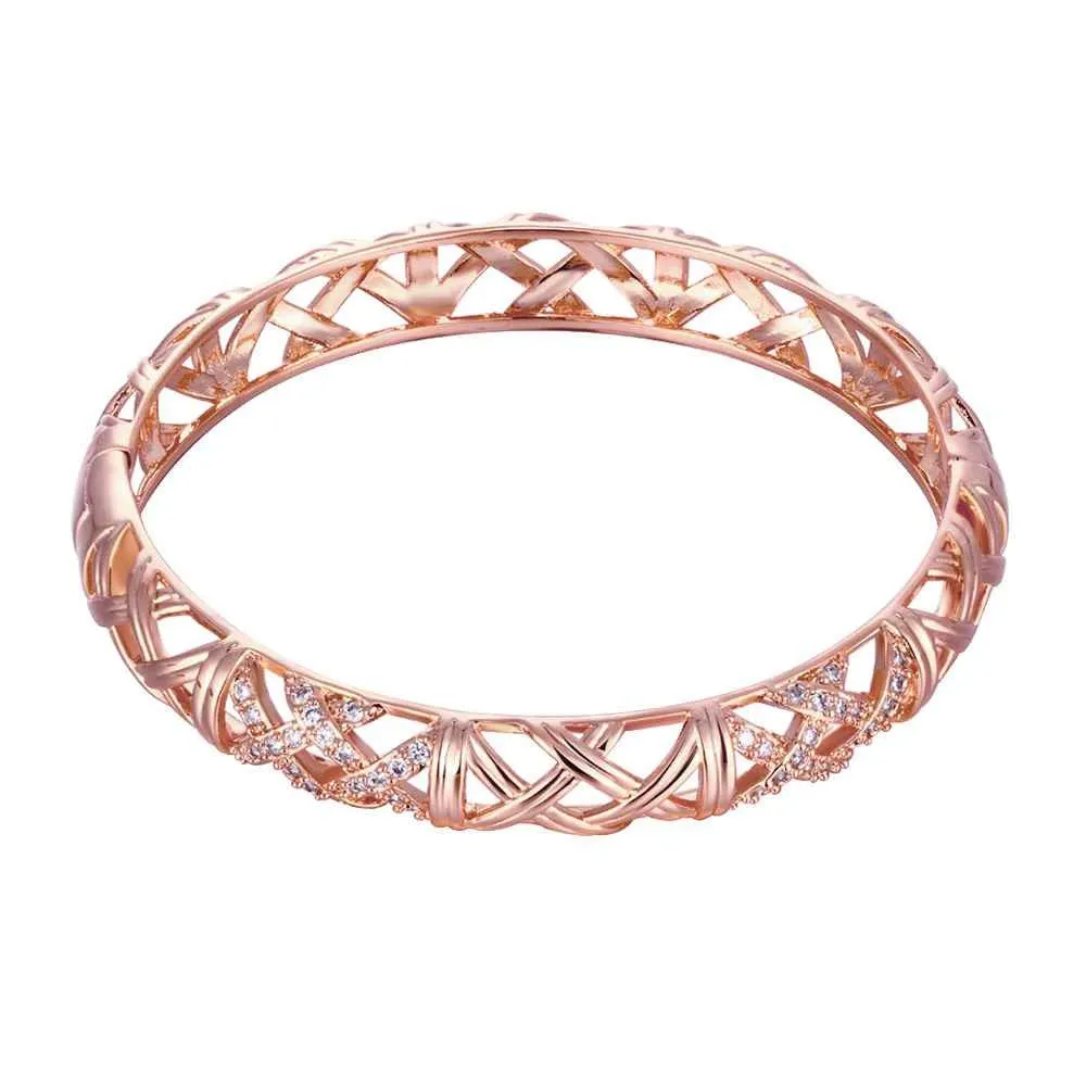 Best Gift 18K Gold Plating bangles Small winding women pulseras joias HBZ 11 ELY