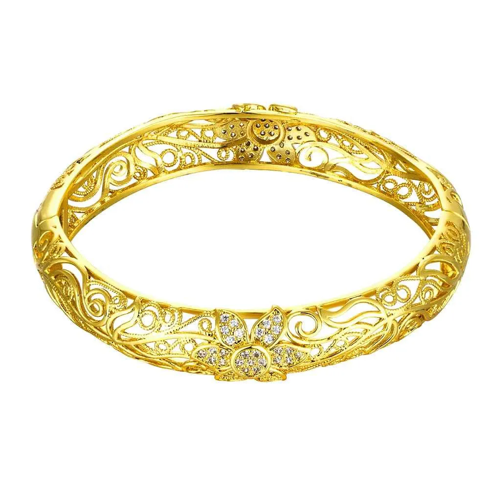 Best Gift 18K Gold Plating bangles Small winding women pulseras joias HBZ 11 ELY