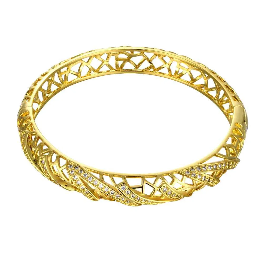 Best Gift 18K Gold Plating bangles Small winding women pulseras joias HBZ 11 ELY