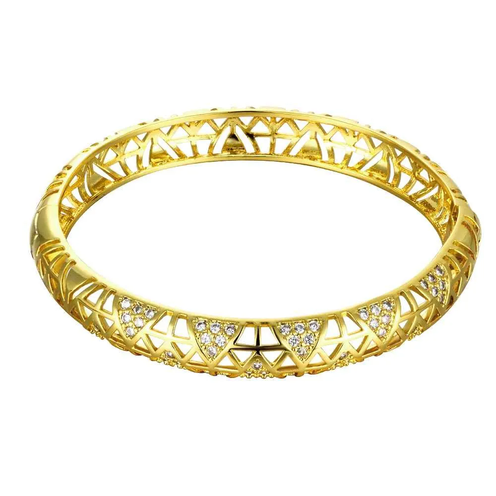 Best Gift 18K Gold Plating bangles Small winding women pulseras joias HBZ 11 ELY