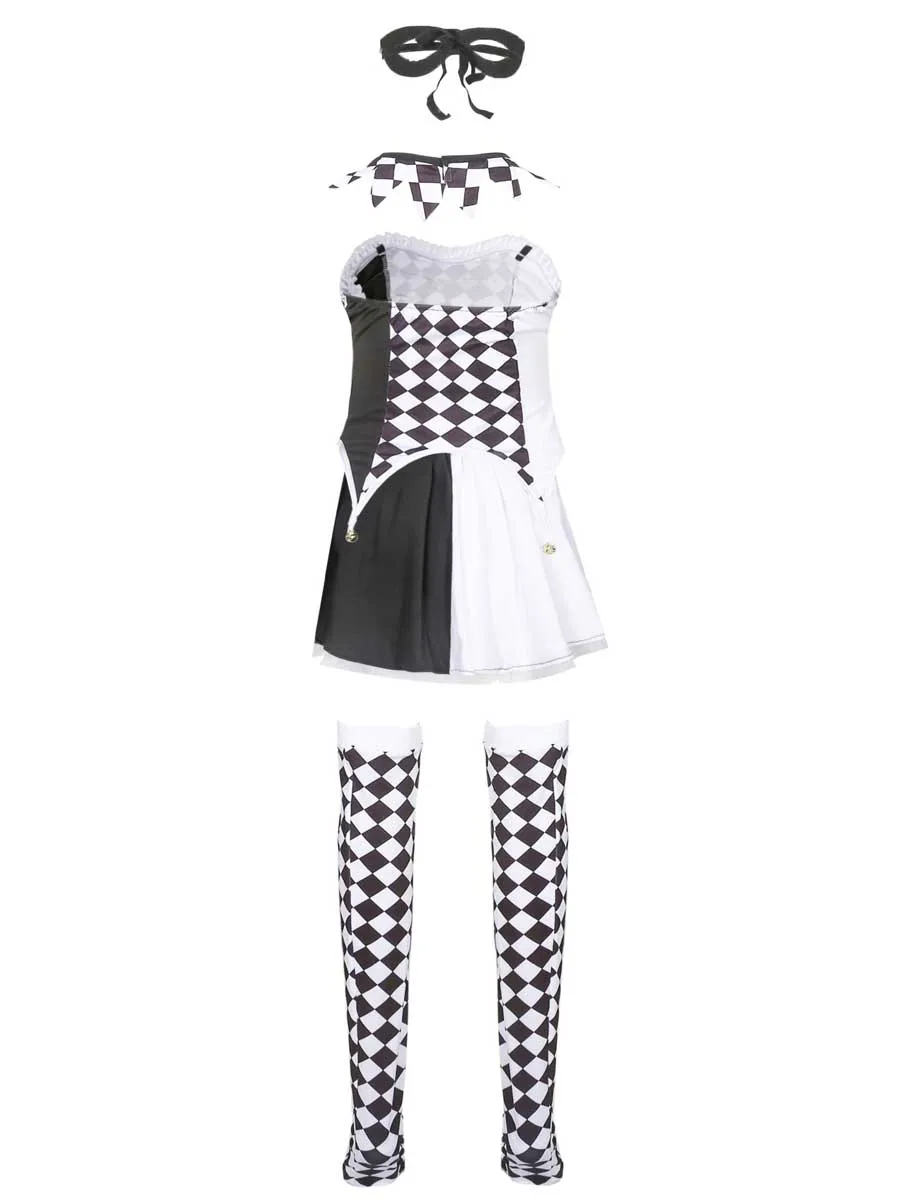 Black and White Checkered Clown Costume