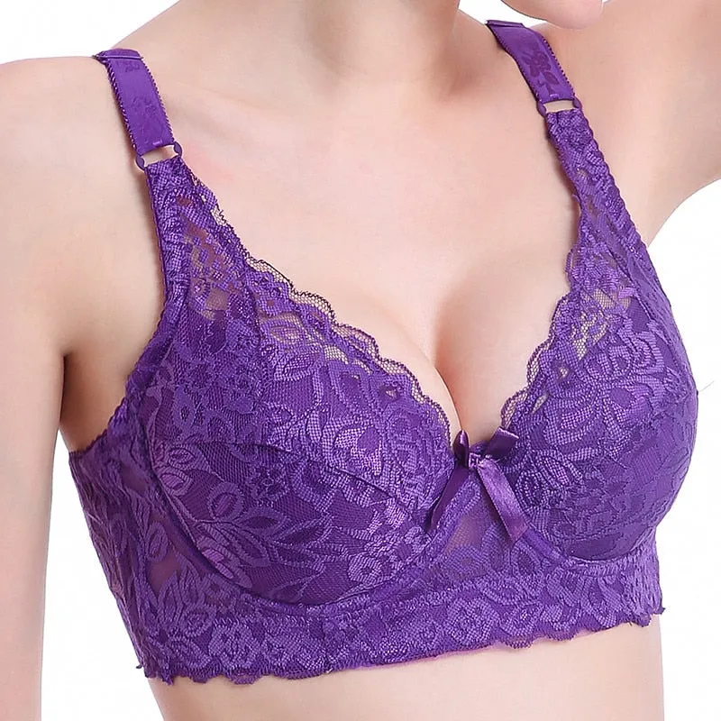 Brand New 2018 Sexy Lace Women Bra Plus Size C D E Big Size Bralette Ultrathin Pure Cotton Brassiere 95E Underwear Dropshipping