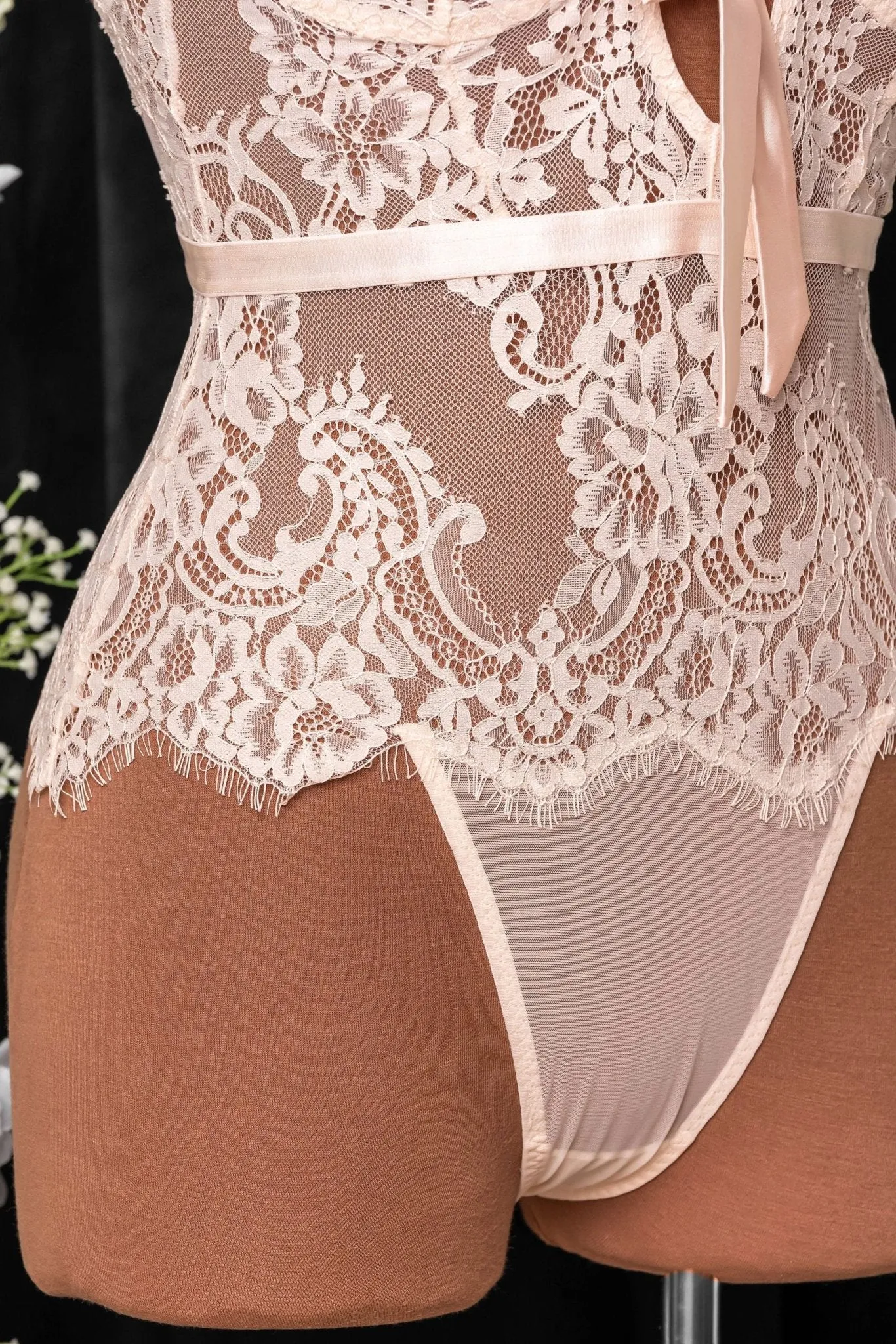 Eyelash Lace Teddy - Champagne