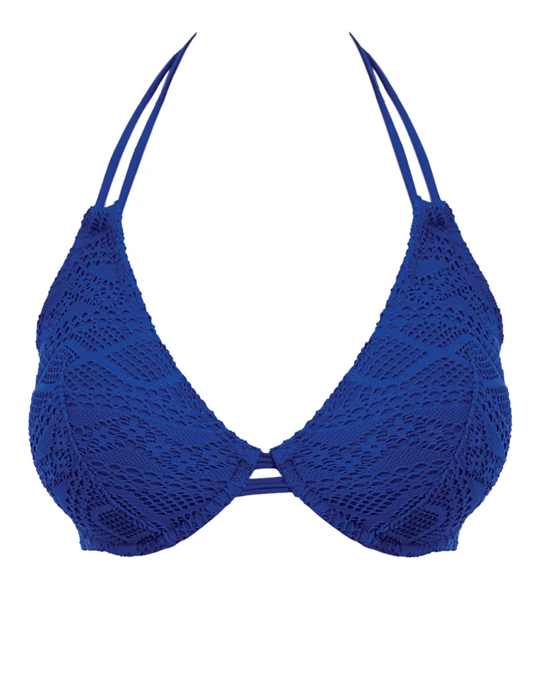 Freya Sundance AS3971 Cobalt Underwire Bandless Halter Bikini Swim Top