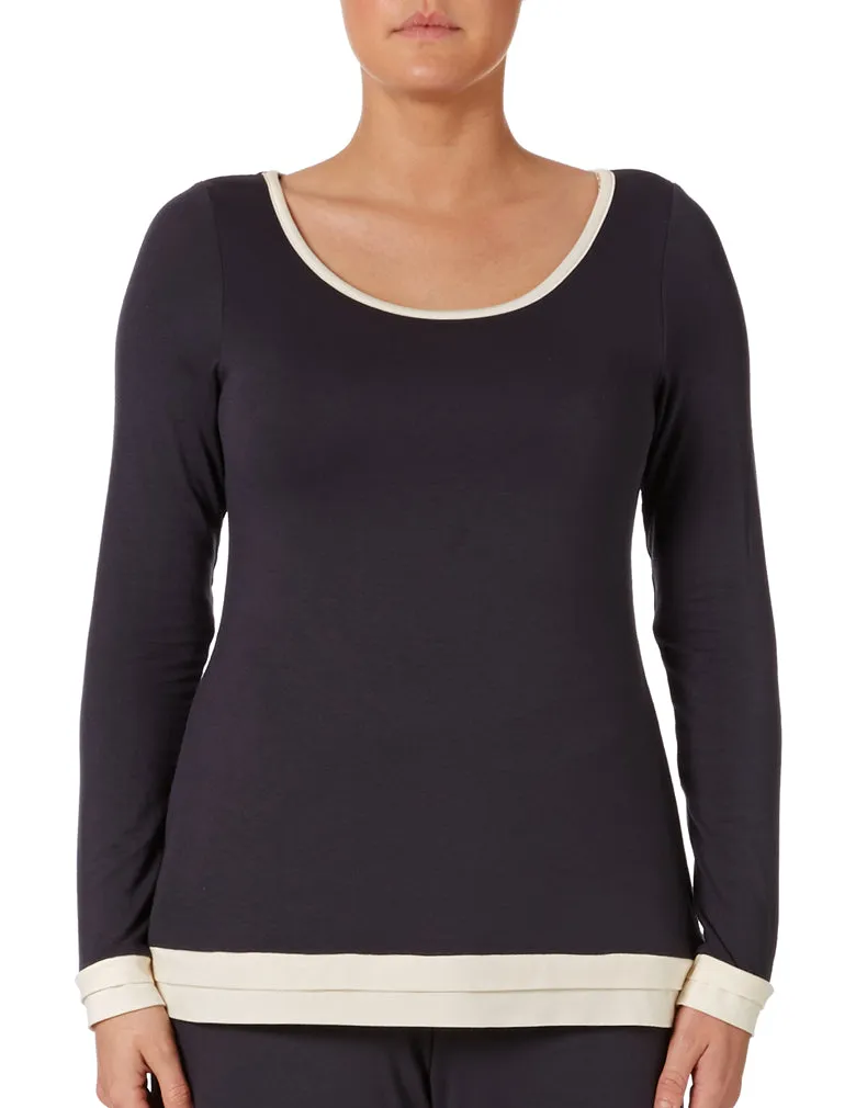 Freya Sweet Dreams Loungewear AA4835 Charcoal Long Sleeve Top