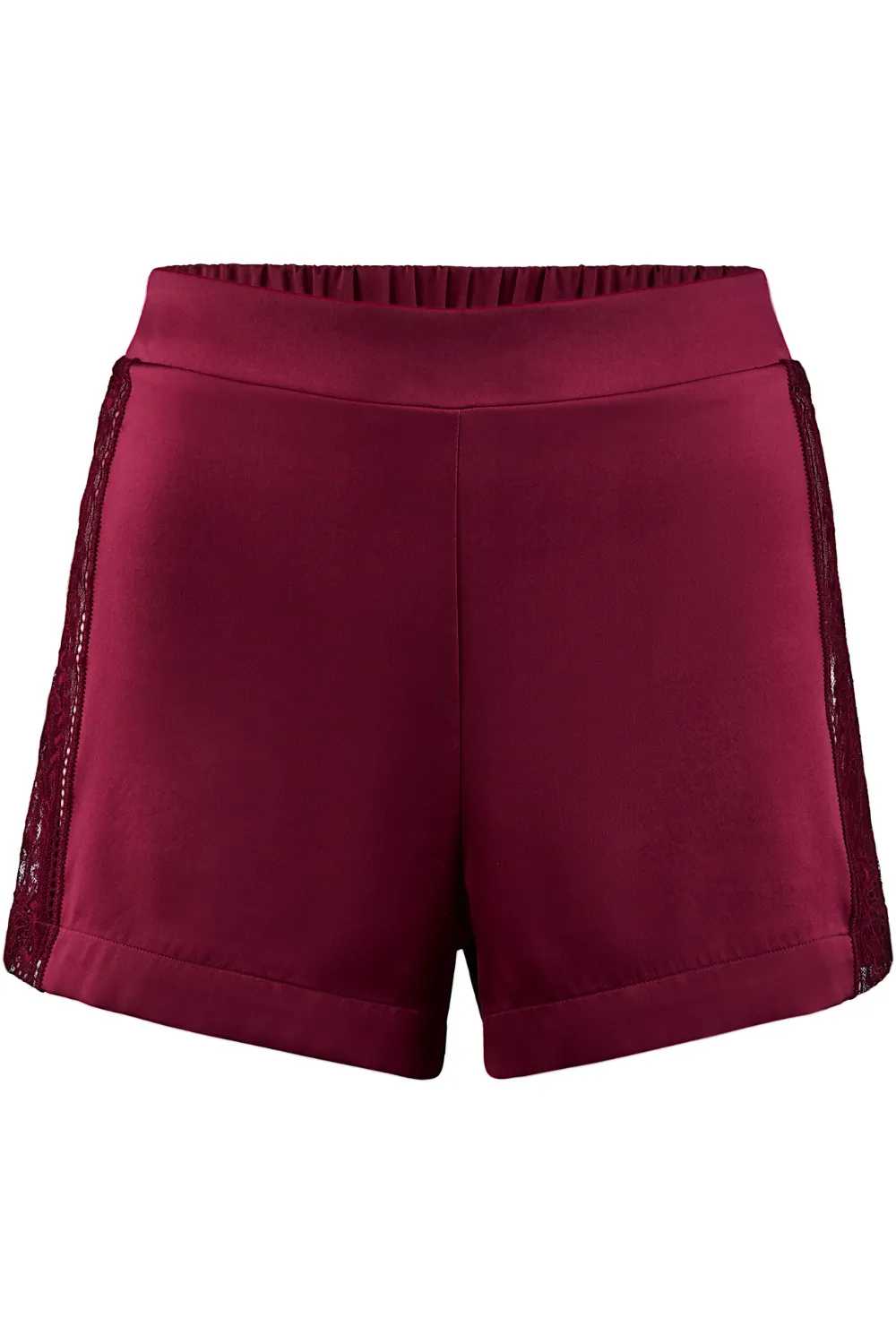 Midnight Whisper Silk Shorts Crimson Red