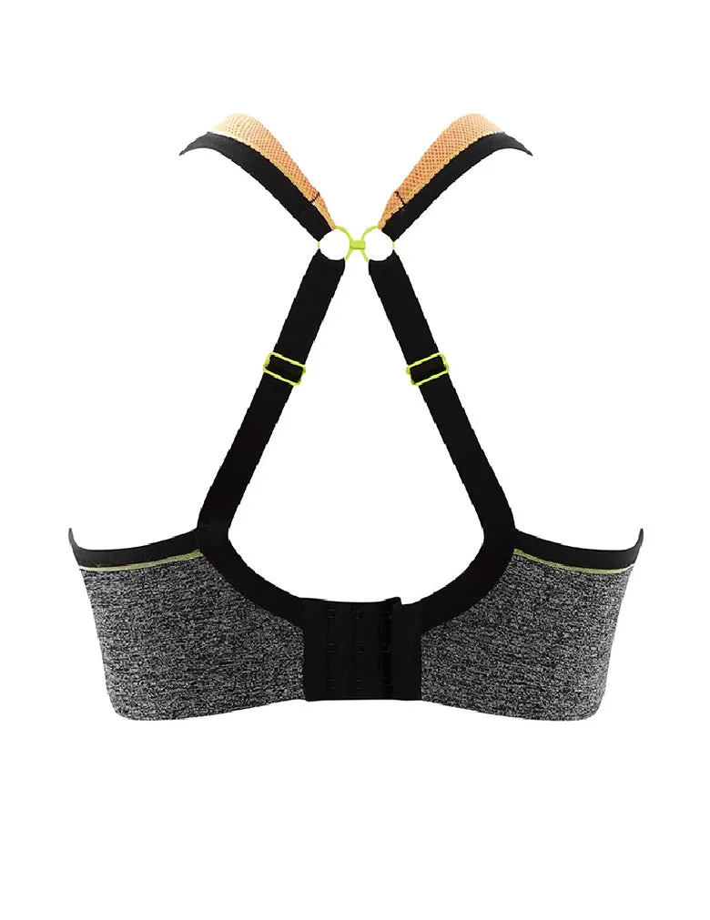 Panache Power 5021 Grey/Mango Convertible Underwire Sports Bra