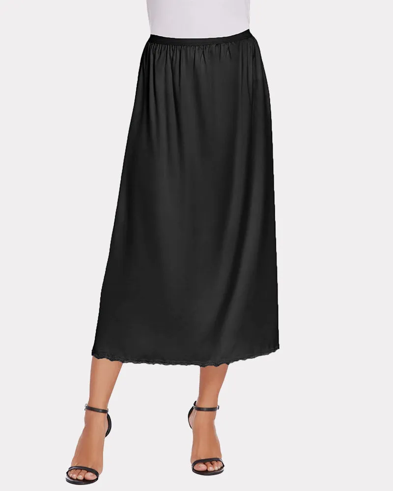 Satin Half Slip Lace Long Underskirt (DE Only)