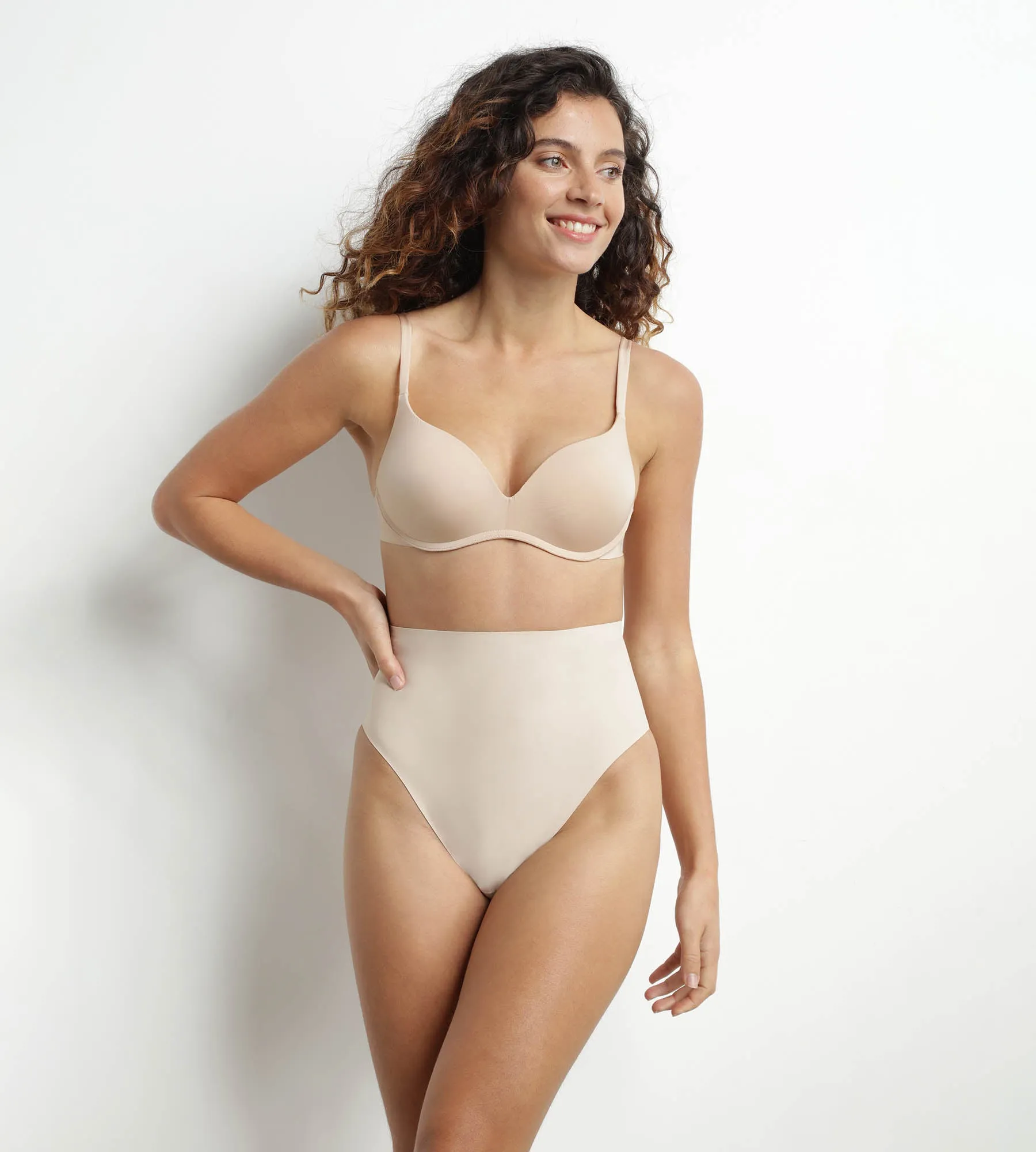 Seamless High-Waist Sculpting Effect String for Women in Nude  Dim Silhouette Invisible