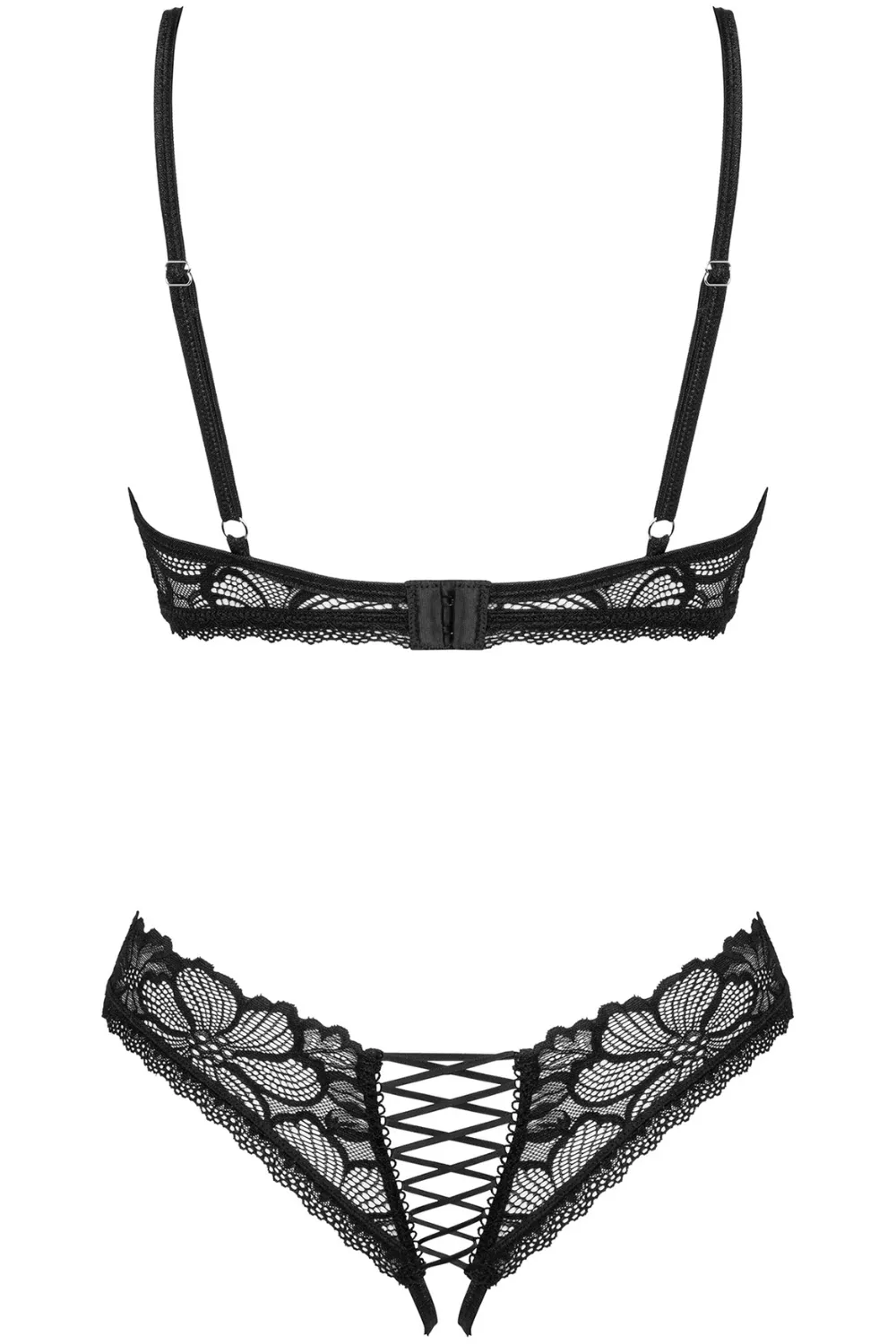 Serafia Cupless Bra & Crotchless Thong