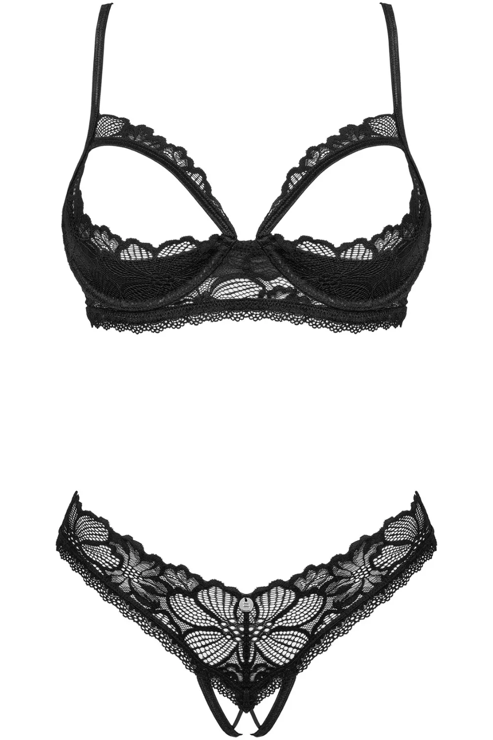 Serafia Cupless Bra & Crotchless Thong
