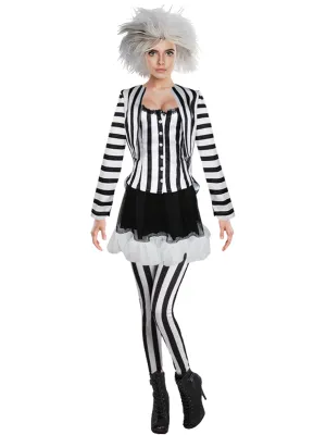 Women's Striped Ghost Costume